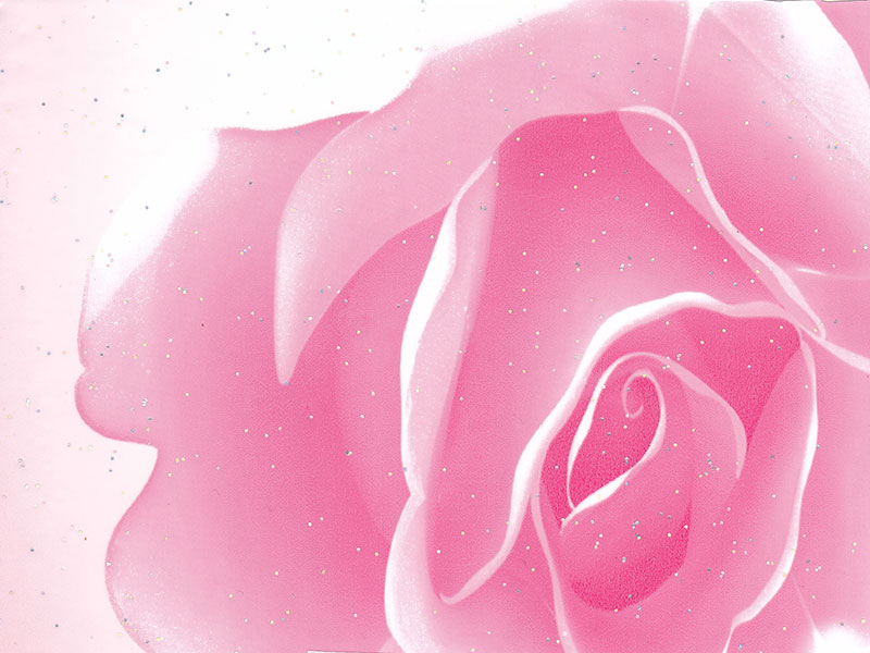 Роза розовая с блестками